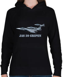 printfashion Jas-39 gripen - Női kapucnis pulóver - Fekete (15550988)
