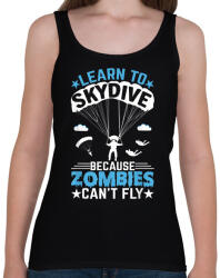 printfashion Learn to skydive - Női atléta - Fekete (14889698)