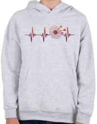 printfashion Darts szívritmus - Gyerek kapucnis pulóver - Sport szürke (1054836)
