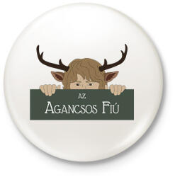 printfashion Az agancsos fiú - Kitűző, hűtőmágnes - Fehér (6574361)