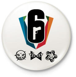 printfashion Rainbow Six - Kitűző, hűtőmágnes - Fehér (3081323)