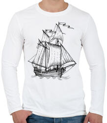 printfashion Hajó - Férfi hosszú ujjú póló - Fehér (13799989)