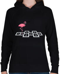 printfashion Flamingo @#& - Női kapucnis pulóver - Fekete (2534502)