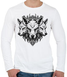 printfashion angry cerberus - Férfi hosszú ujjú póló - Fehér (15191765)