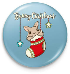 printfashion Bunny Christmas - Kitűző, hűtőmágnes - Világoskék (14526999)