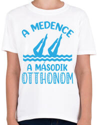 printfashion Második otthon - Gyerek póló - Fehér (15907500)