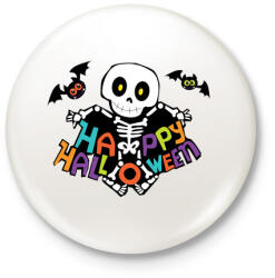 printfashion Boldog halloweent - Kitűző, hűtőmágnes - Fehér (3081967)