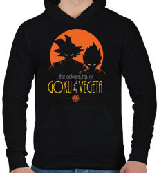 printfashion GOKU / VEGETA - Férfi kapucnis pulóver - Fekete (291902)