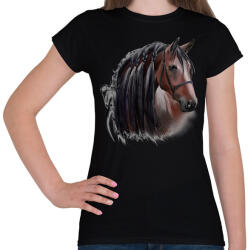 printfashion horse - Női póló - Fekete (7642918)