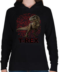 printfashion T-REX - Női kapucnis pulóver - Fekete (12762335)