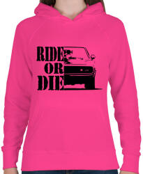 printfashion Ride or DIE - Női kapucnis pulóver - Fukszia (2486006)
