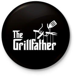 printfashion The grillfather - white - Kitűző, hűtőmágnes - Fekete (13688398)