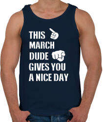 printfashion Ez a márciusi csávó szép napot kíván neked - Férfi atléta - Sötétkék (1381102)