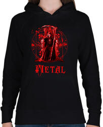 printfashion dead metal - Női kapucnis pulóver - Fekete (1752055)