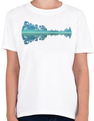 printfashion Gitár tükörkép - Gyerek póló - Fehér (14737079)