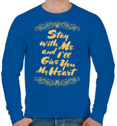 printfashion Maradj velem - Férfi pulóver - Királykék (383629)