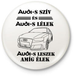 printfashion Audi szív - Kitűző, hűtőmágnes - Fehér (3081750)