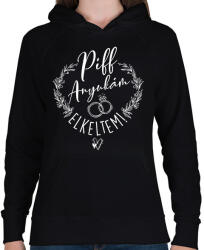 printfashion Piff anyukám elkeltem fehér - Női kapucnis pulóver - Fekete (7269984)