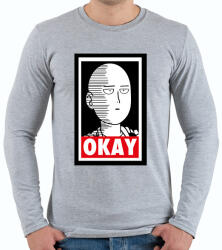 printfashion One Punch Man - Férfi hosszú ujjú póló - Sport szürke (2272641)