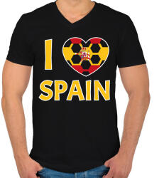 printfashion I love Spain - Férfi V-nyakú póló - Fekete (10788158)