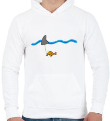 printfashion fiShark - Férfi kapucnis pulóver - Fehér (2820240)