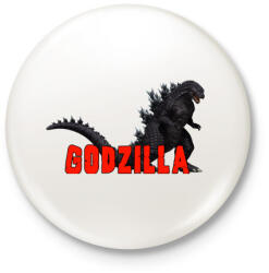 printfashion Godzilla - Kitűző, hűtőmágnes - Fehér (3084189)