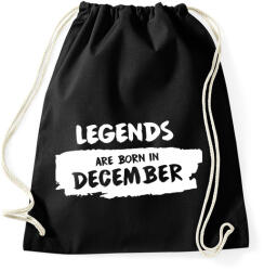 printfashion A legendák decemberben születnek - Sportzsák, Tornazsák - Fekete (1852146)