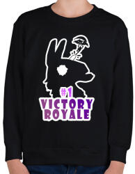 printfashion Victory Royale - Gyerek pulóver - Fekete (975355)