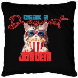 printfashion Csak a drámáért jöttem - Párnahuzat, Díszpárnahuzat - Fekete (16513578)