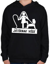 printfashion A játéknak vége - Gyerek kapucnis pulóver - Fekete (1731240)
