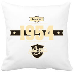 printfashion born-in-1954-cream-choco - Párnahuzat, Díszpárnahuzat - Fehér (621693)