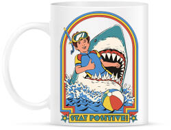 printfashion Stay positive! - Shark - Bögre - Fehér (7291874)