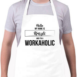 printfashion Hello my name is - Névvel (black) - Kötény - Fehér (7448078)