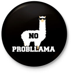 printfashion Probllama - Kitűző, hűtőmágnes - Fekete (3095602)