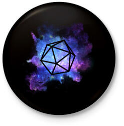 printfashion Galaxis D20 (Kicsi) - Kitűző, hűtőmágnes - Fekete (3103449)