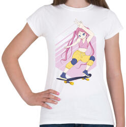 printfashion Deszkás anime csaj - Női póló - Fehér (11713841)