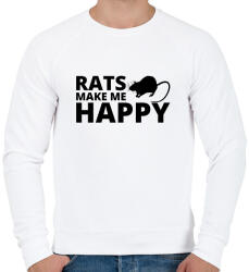 printfashion Rats make me happy - Férfi pulóver - Fehér (13441733)