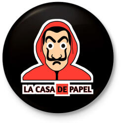 printfashion LA CASA DE PAPEL - Kitűző, hűtőmágnes - Fekete (4897943)