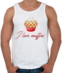 printfashion I love muffin - Férfi atléta - Fehér (261314)