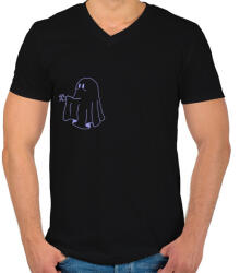 printfashion Lila szellem2 - Férfi V-nyakú póló - Fekete (14135479)