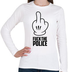 printfashion Fuck the police - Női hosszú ujjú póló - Fehér (1138041)