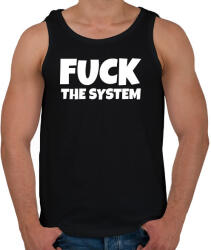 printfashion FUCK THE SYSTEM - Férfi atléta - Fekete (10446840)
