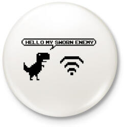 printfashion Hello my sworn enemy - Kitűző, hűtőmágnes - Fehér (3087518)