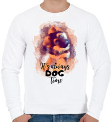 printfashion It's always dog time - németjuhász kutya kölyök - Férfi pulóver - Fehér (11766529)