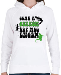 printfashion Csak a gekkóm - Női kapucnis pulóver - Fehér (10782604)