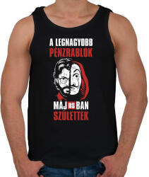 printfashion A legnagyobb pénzrablók májusban születtek - Férfi atléta - Fekete (4678773)