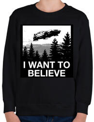 printfashion Hinni akarok - Vissza a jövőbe - Gyerek pulóver - Fekete (1460431)