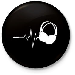 printfashion DJ love - Kitűző, hűtőmágnes - Fekete (3094773)