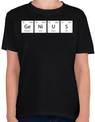 printfashion GeNiUS (Periódusos rendszer) - Gyerek póló - Fekete (11474596)