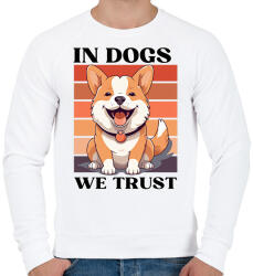 printfashion In Dogs We Trust - Férfi pulóver - Fehér (16786954)
